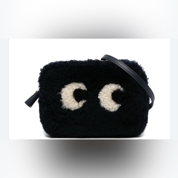 ANYA HINDMARCH
Eyes Leather-Trimmed Shearling Shoulder Bag - Picture 2 of 8